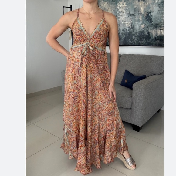 Dresses & Skirts - Orange Tiered Ruffled Maxi Sundress